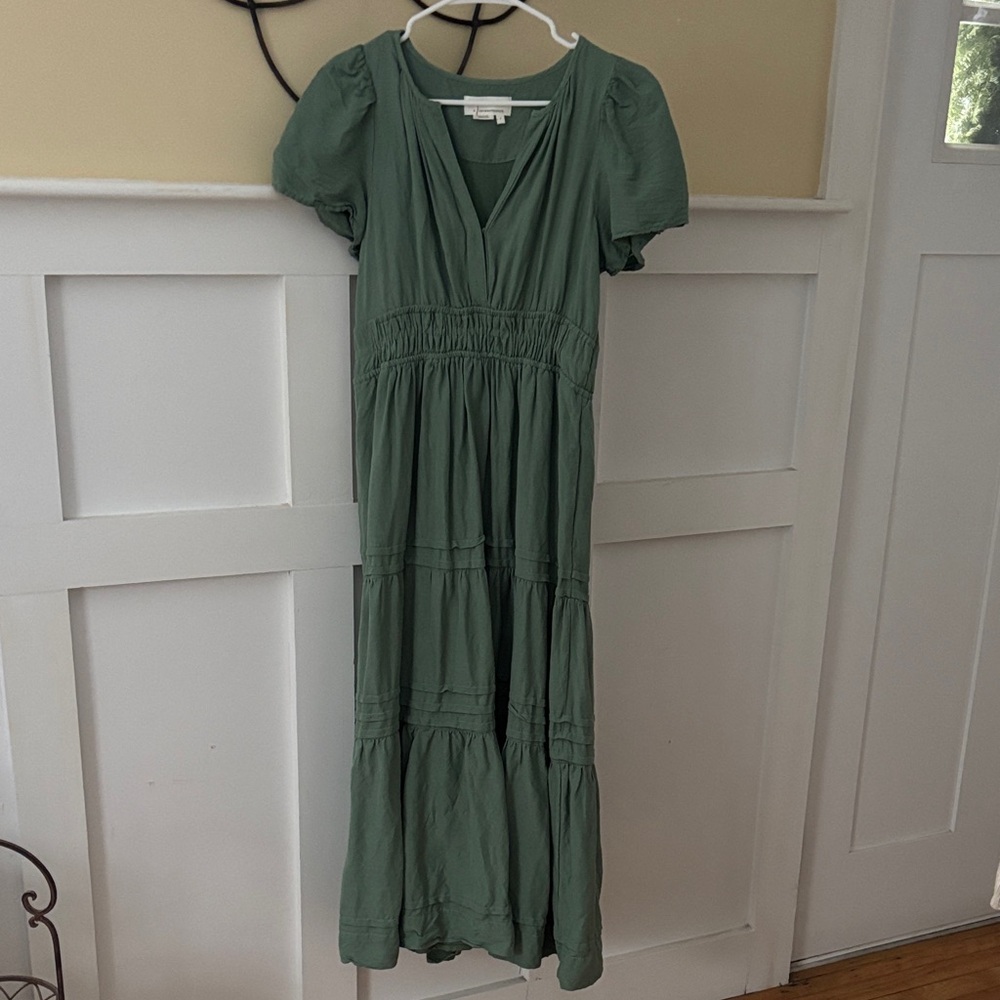 Anthropologie Sage Green Midi Dress